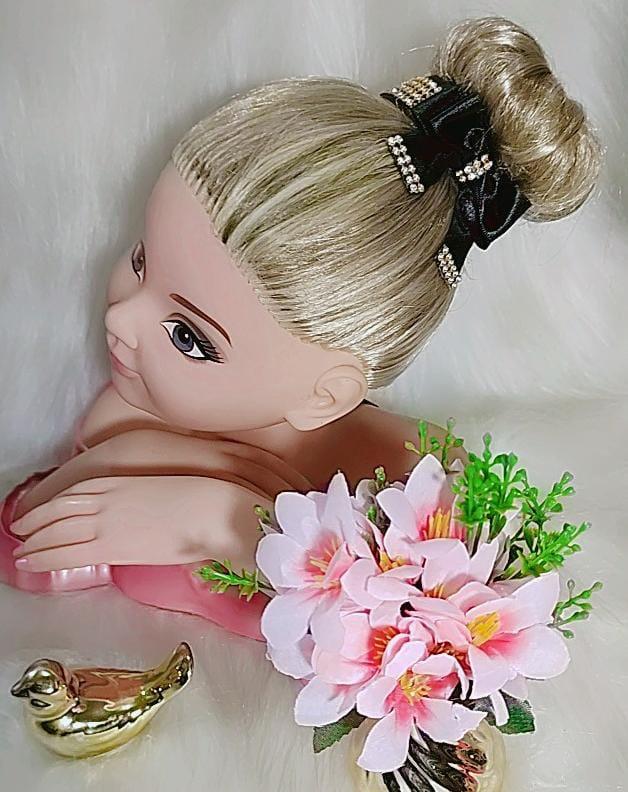 Porta Coque Belli Preto em Tecido com Laço em Strass para Estilo Elegante