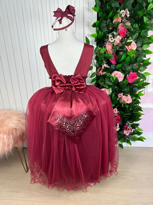 Vestido Infantil Enjoy Longo Regata Marsala