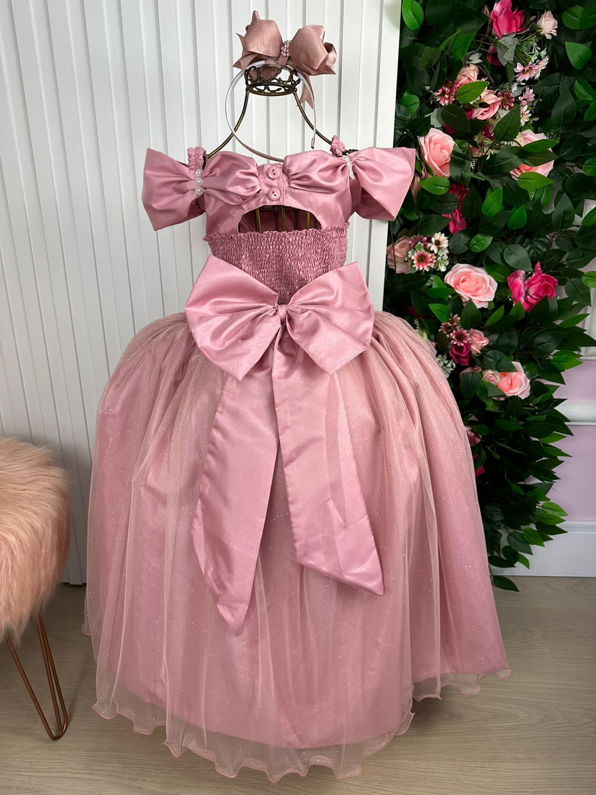 Vestido Marie Longo Manga Princesa Rose