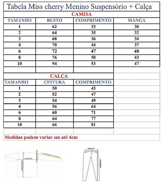 Conjunto Meninos Rafael Suspensorio Preto