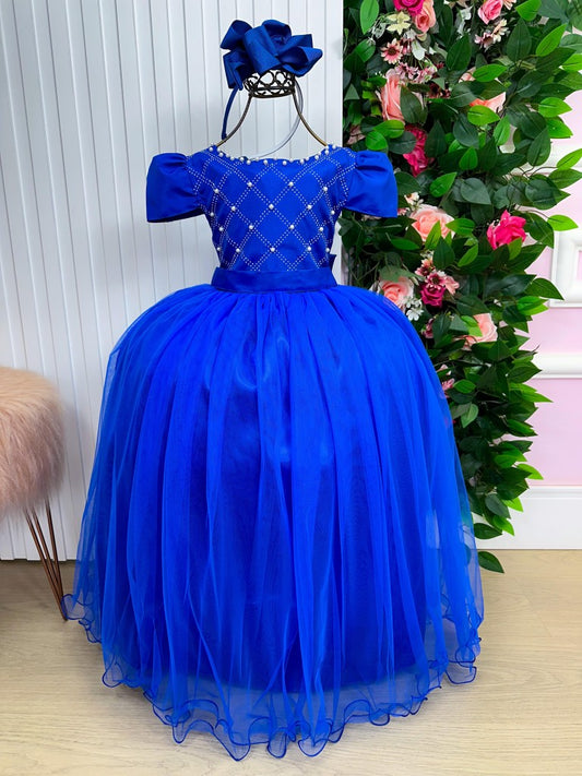 Vestido Enjoy Longo Gabriela Azul Royal