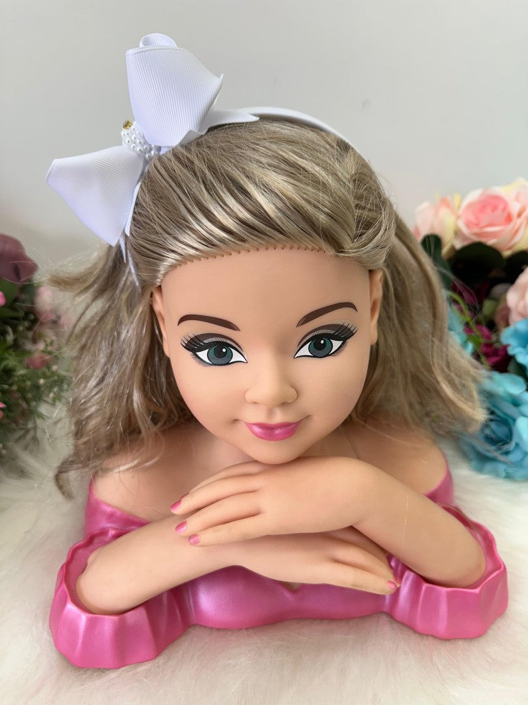 Tiara Infantil Branca em Perolado com Strass e Design Elegante para Estilo Princesa