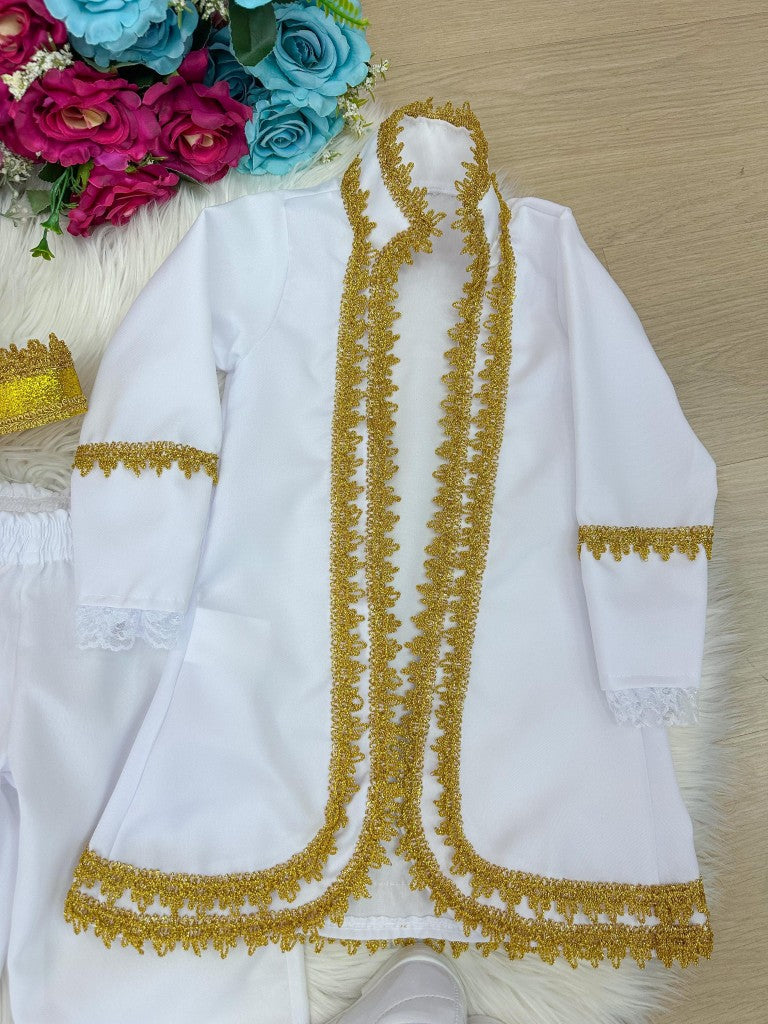 Fantasia Conde Nobre Branco com Capa