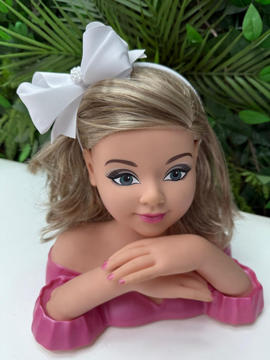 Tiara Infantil Branca em Cetim com Pérolas Aplicadas para Daminhas