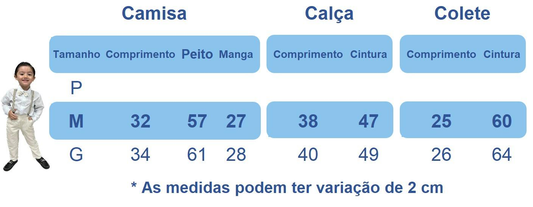 Conjunto Social Infantil Cinza em Algodão com Camisa Branca e Gravata Borboleta para Festa