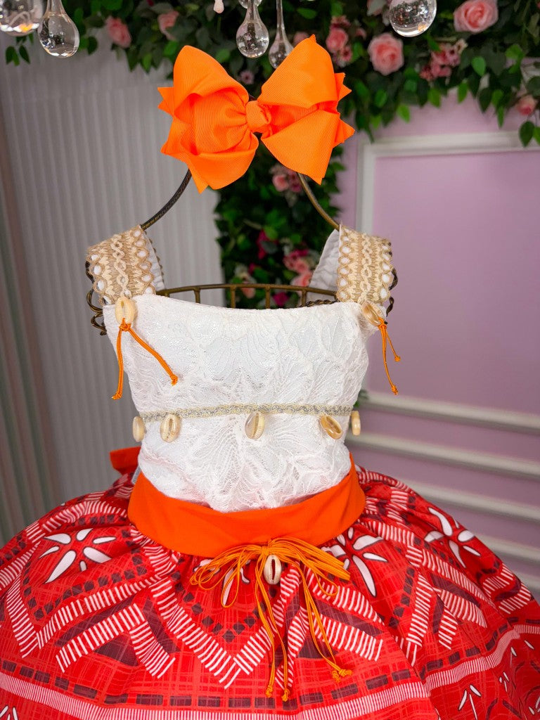 Vestido Temáticos Infantil Luxo Moana