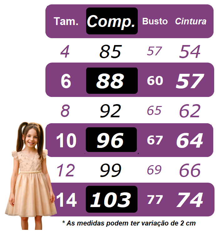 Vestido Infantil Longo Rosa C/ Apliques e Renda Damas