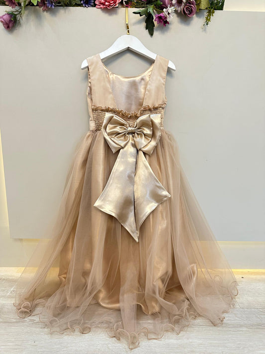 Vestido Infantil Longo Dourado Luxo