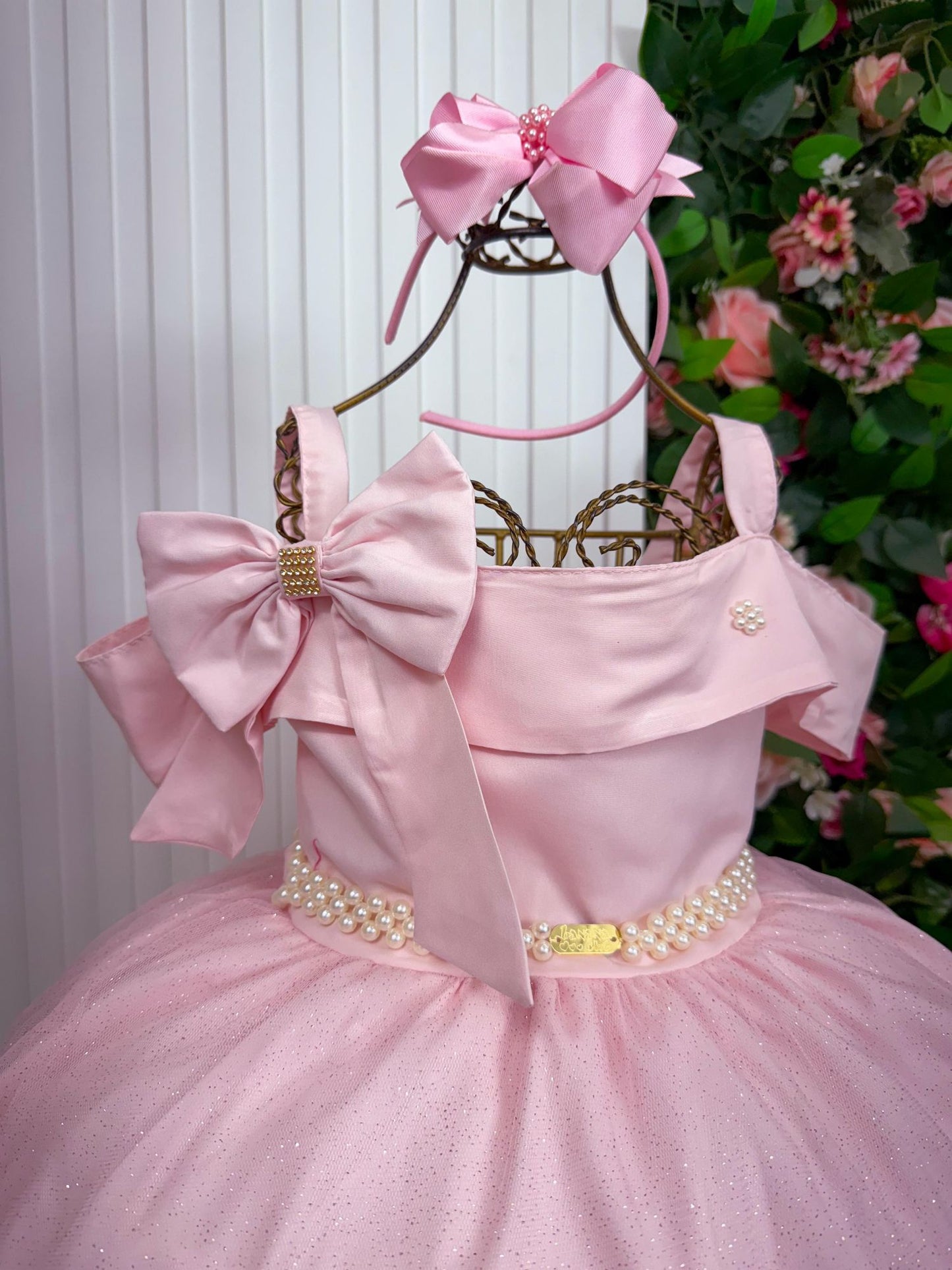 Vestido Longo Doce Elegancia Rosa Bebe