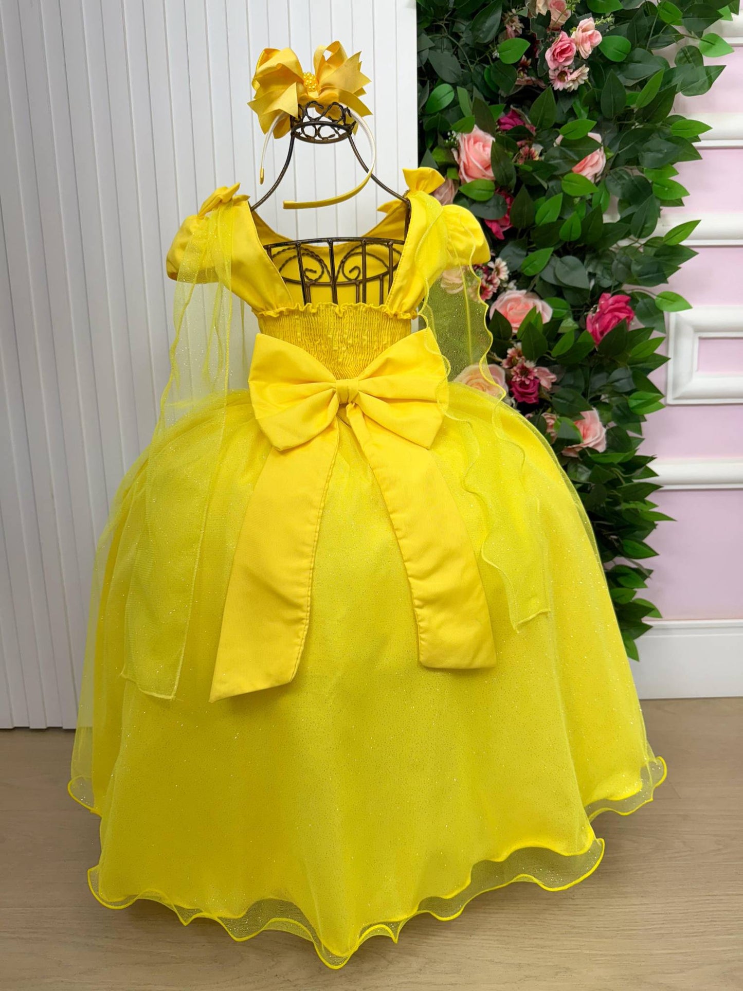 Vestido Longo Diamante Amarelo