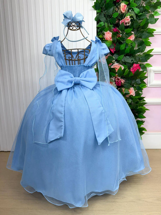 Vestido Longo Diamante Azul Bebe
