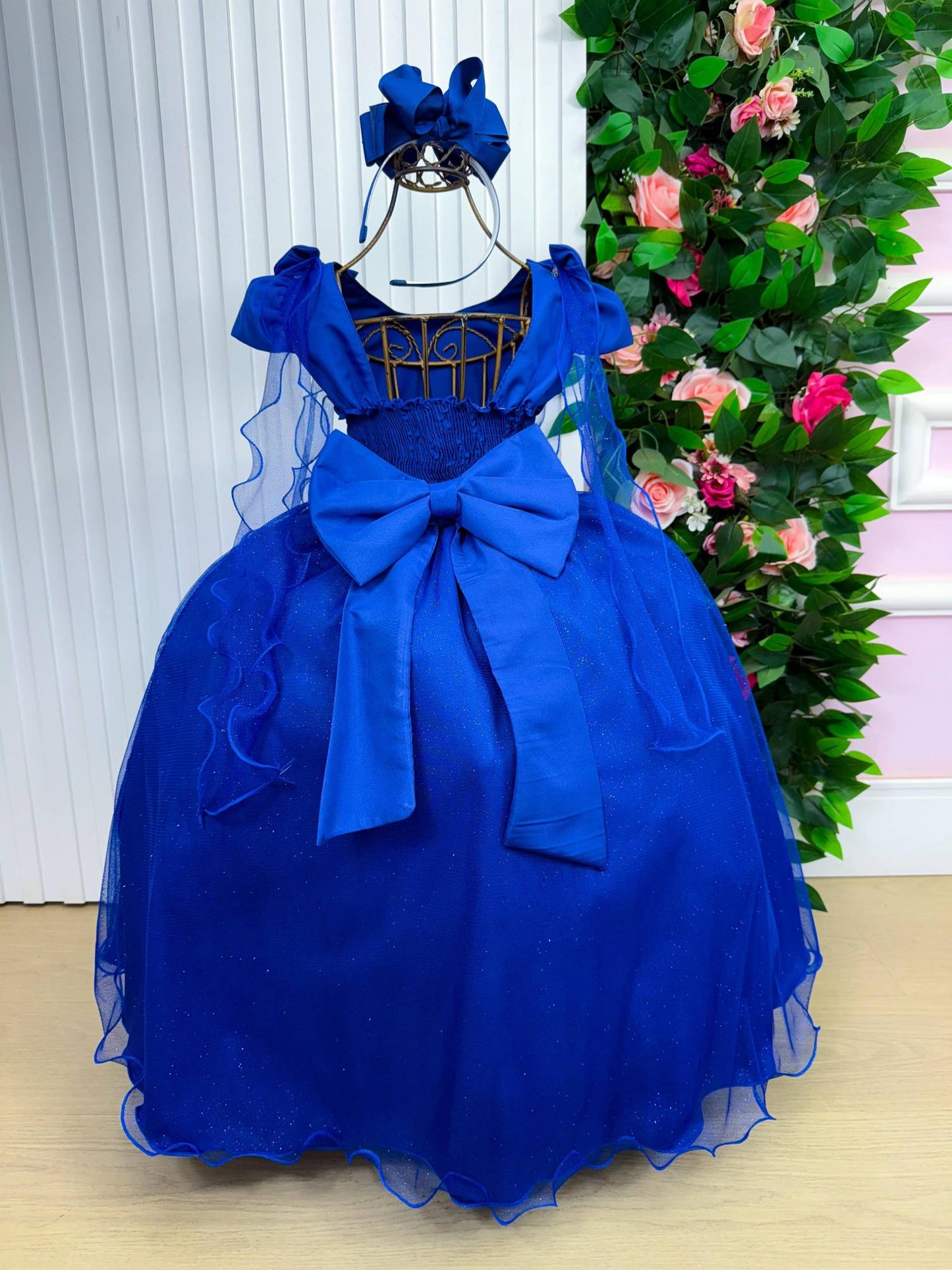 Vestido Longo Diamante Azul Royal