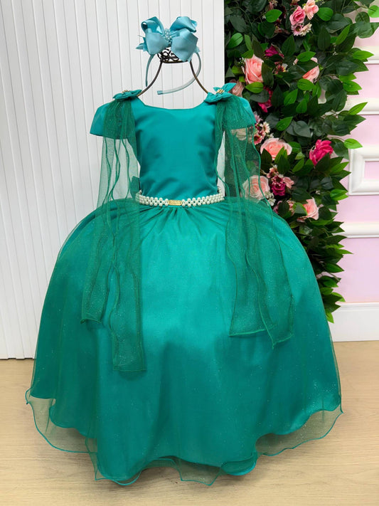 Vestido Longo Diamante Verde Jade