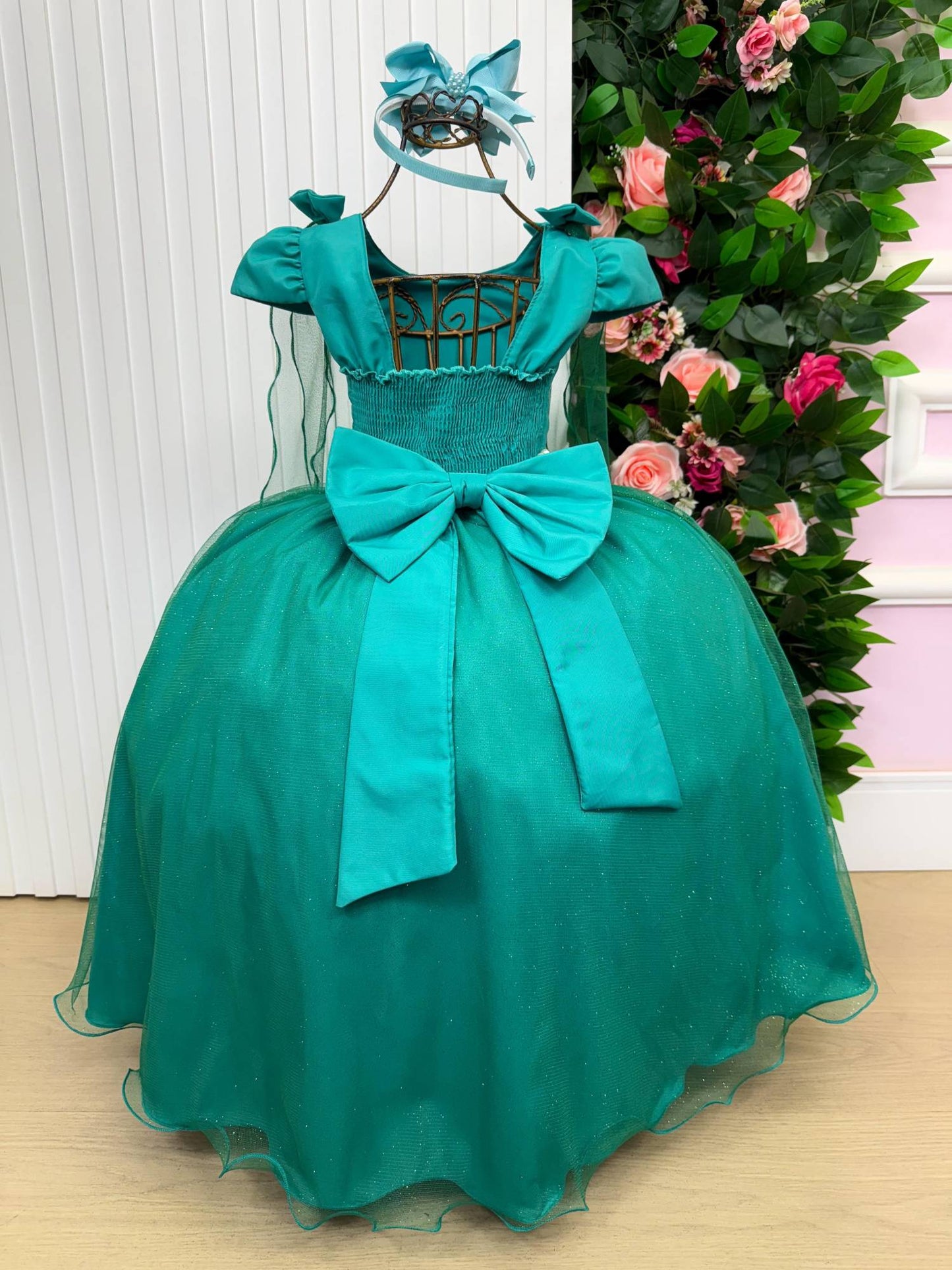 Vestido Longo Diamante Verde Jade