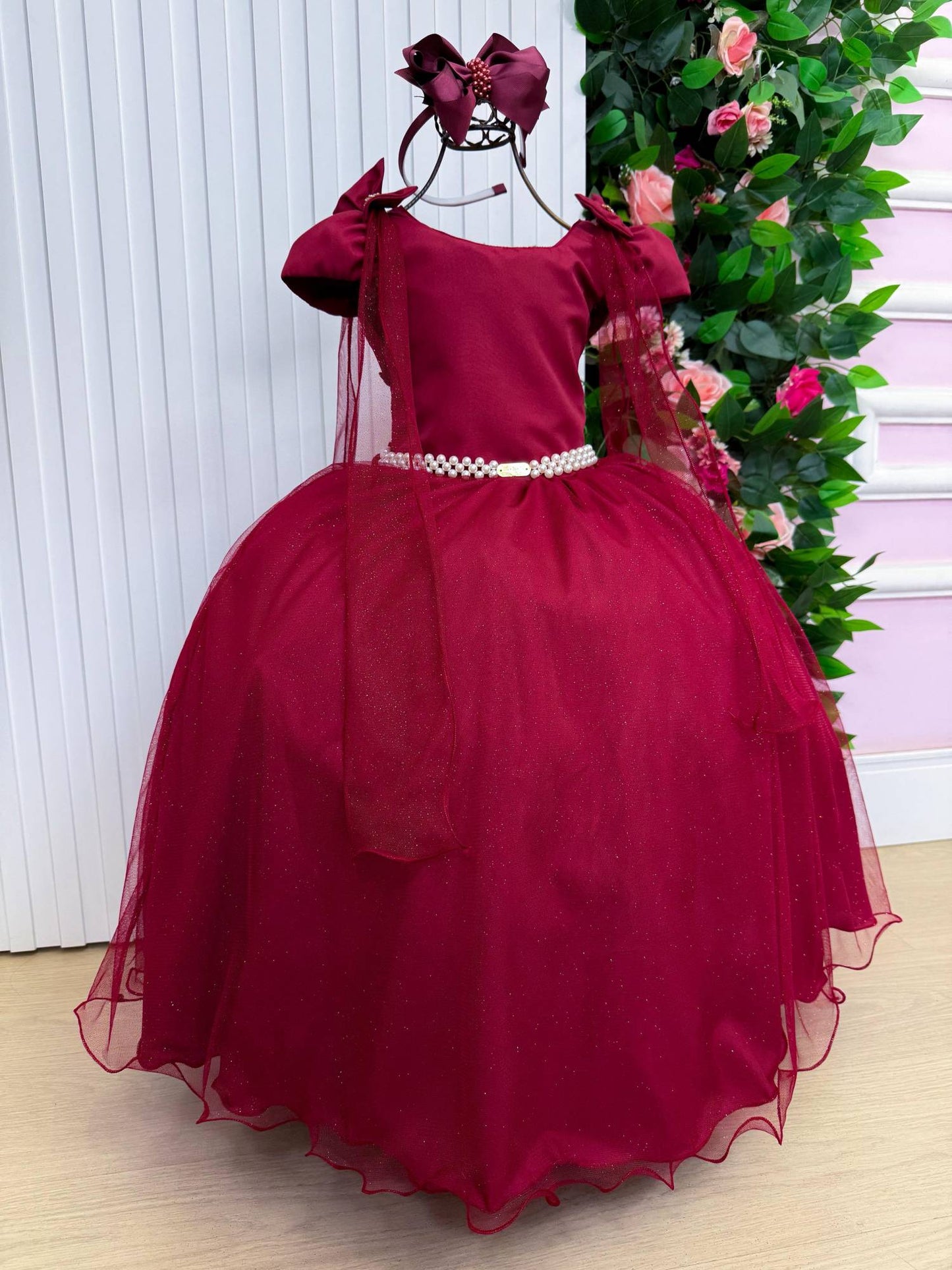 Vestido Longo Diamante Marsala