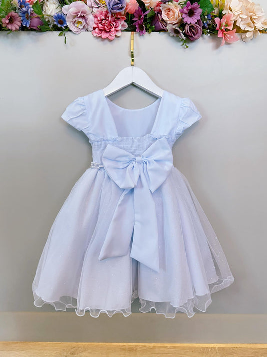 Vestido Infantil Branco Busto Nervura Festas Daminhas
