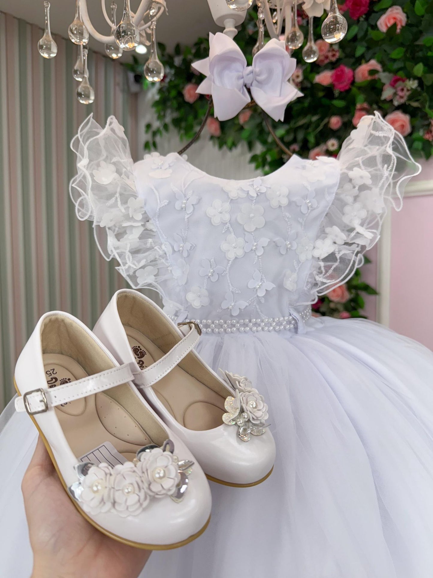 Vestido Infantil Menina Bonita Angelie Branco