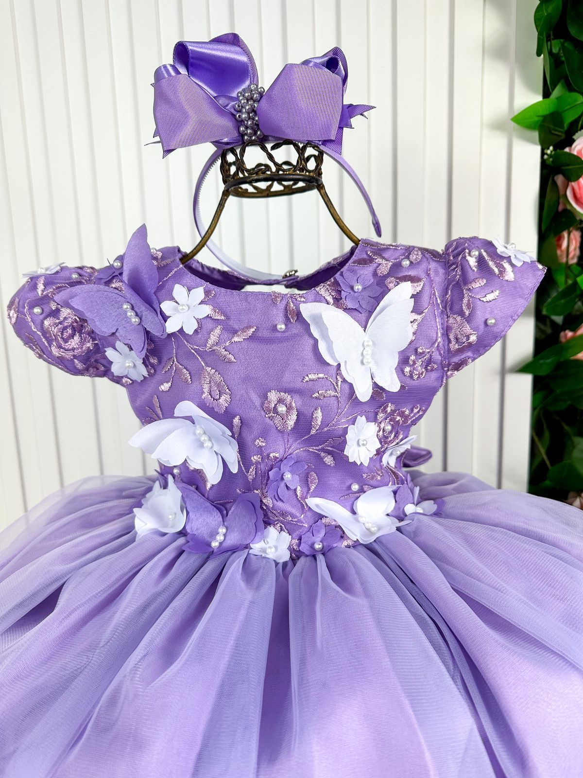 Vestido Marie Jardim Encantado Lilás