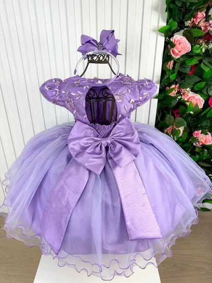 Vestido Marie Jardim Encantado Lilás