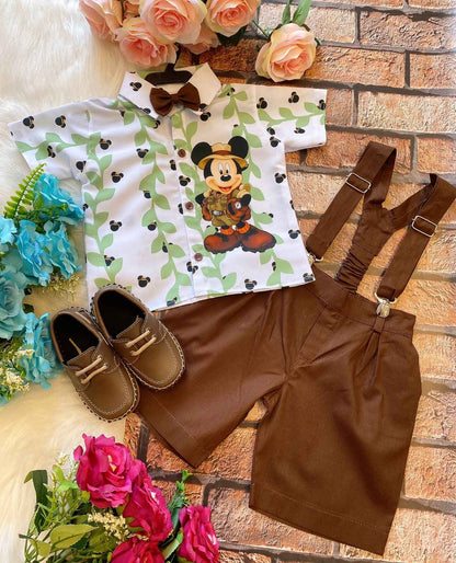 Conjunto Temáticos Meninos Mickey Safari Verde