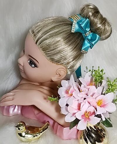 Porta Coque Belli Verde Tiffany em Cetim com Laço Elegante e Strass para Estilo