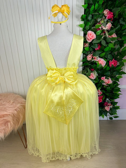 Vestido Infantil Enjoy Longo Regata Amarelo
