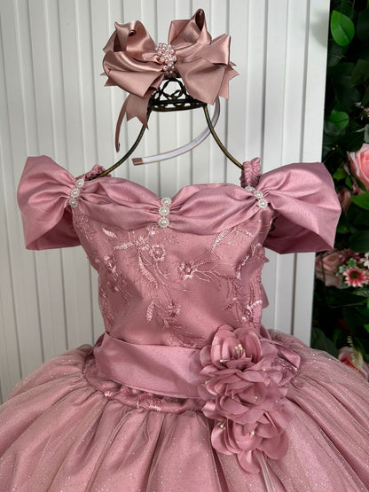 Vestido Marie Longo Manga Princesa Rose