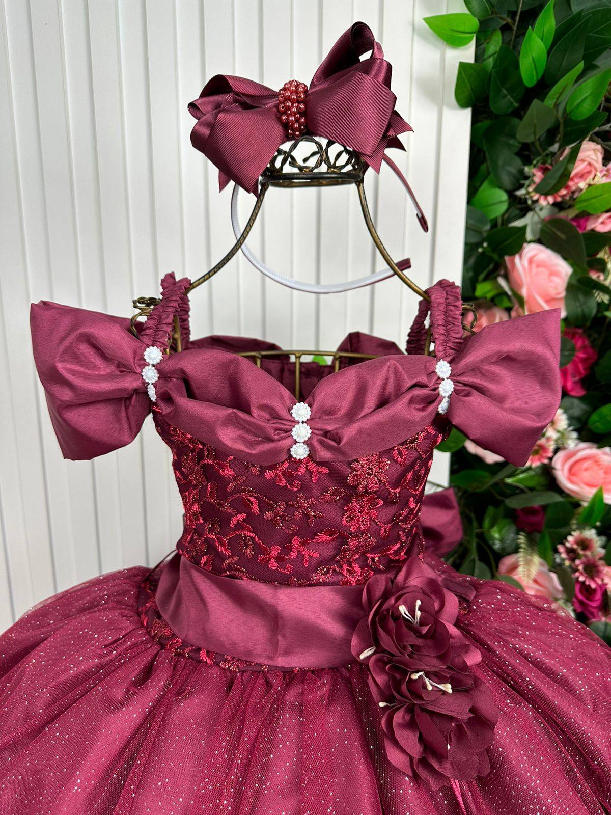 Vestido Marie Longo Manga Princesa Marsala