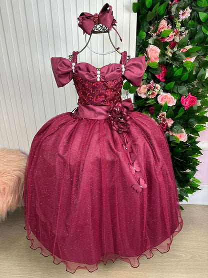 Vestido Marie Longo Manga Princesa Marsala