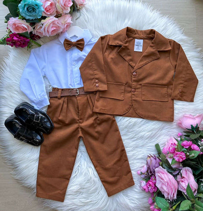 Conjunto Social Infantil Caramelo com Blazer Miss Cherry