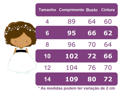 Vestido Infantil Branco Damas Honra Casamento Renda Pérola