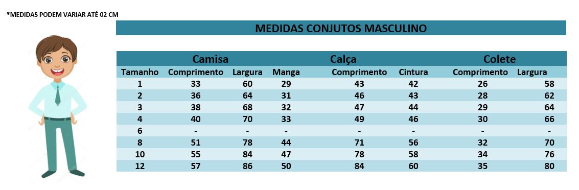 Conjunto Social Infantil Preto com Calça, Camisa, Colete e Gravata