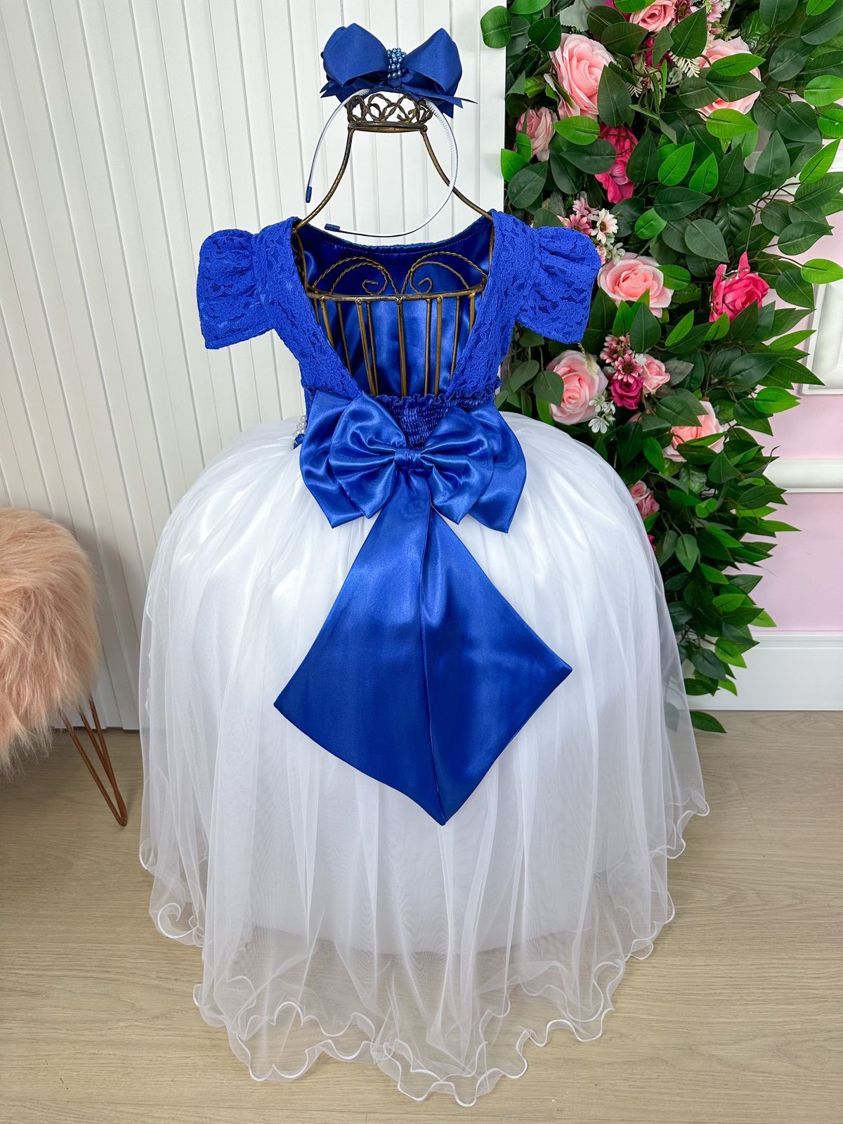 Vestido Longo Mari Peito Azul Royal