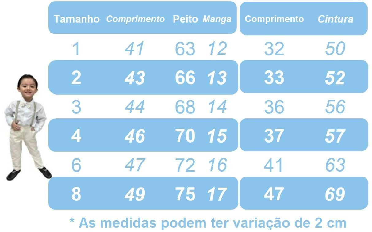 Conjunto Social Infantil Branco em Algodão com Short Cinza e Gravata Borboleta para Festa