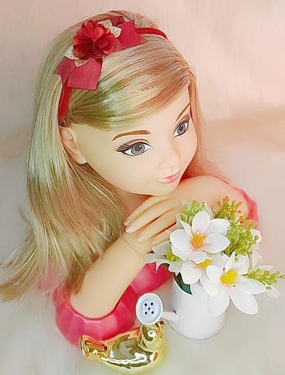 Faixa de Cabelo Bebê Dourada em Meia de Seda com Aplique de Flor para Estilo Ro