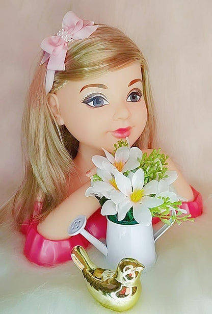 Faixinha de Cabelo Bebê Rosa em Seda com Pérolas e Laço Delicado para Estilo