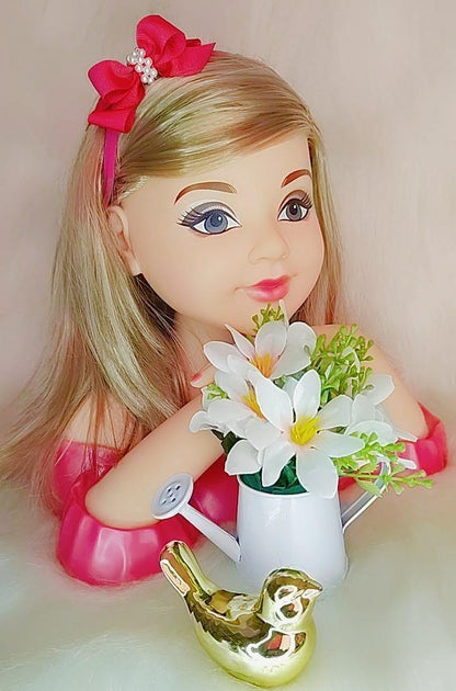 Faixinha de Cabelo Bebê Rosa em Seda com Pérolas e Laço Delicado para Estilo