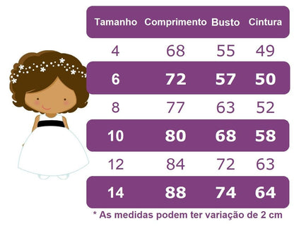 Vestido Infantil Rosa em Renda com Laço e Cinto de Pérolas para Daminhas