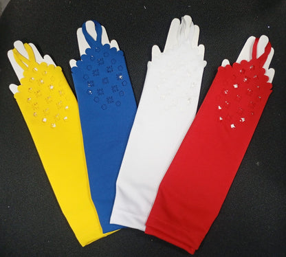 Luva Infantil Luxo Rosa em Cetim com Detalhes Elegantes para Festa de Aniversár