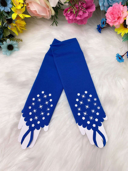 Luva Infantil Luxo Rosa em Cetim com Detalhes Elegantes para Festa de Aniversár