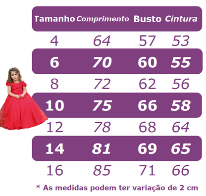 Vestido Infantil Branco em Cetim com Busto Nervura e Pérolas para Festa de Aniversário