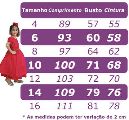 Vestido Infantil Longo Rosa Com Strass e Pérolas Daminhas