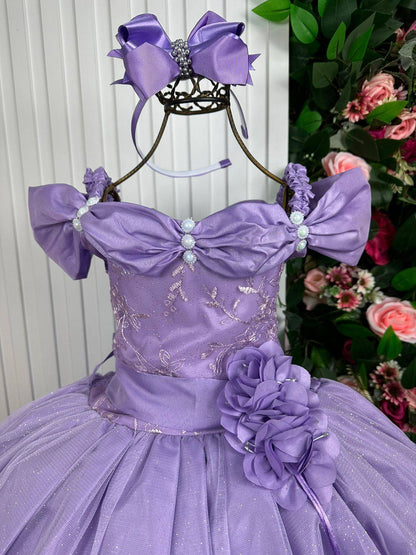 Vestido Longo Manga Princesa Lilas