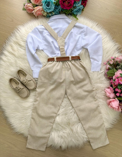 Conjunto Meninos Social Linho Vitor com Camisa e Gravata