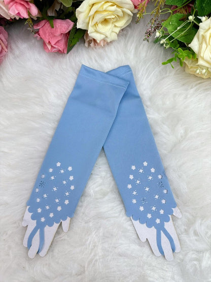 Luva Infantil Luxo Rosa em Cetim com Detalhes Elegantes para Festa de Aniversár