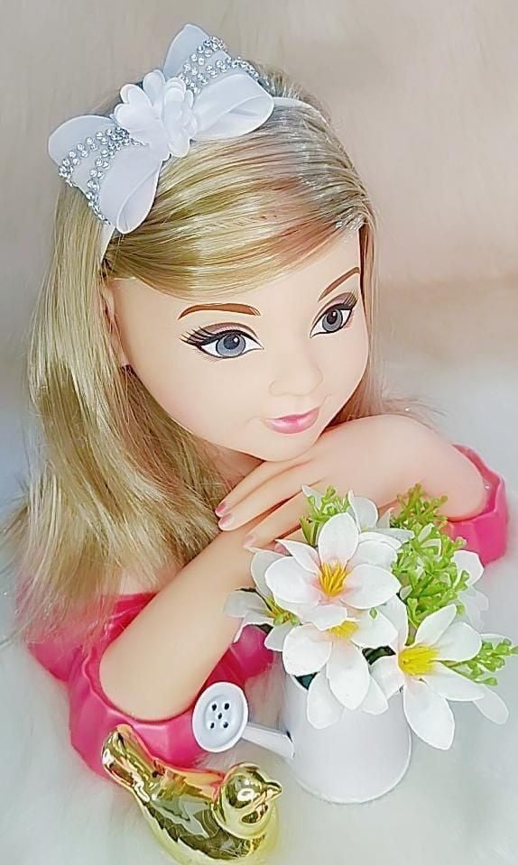 Faixinha de Cabelo Bebê Rosa em Meia de Seda com Laço Florzinha e Strass para Estilo Princesa