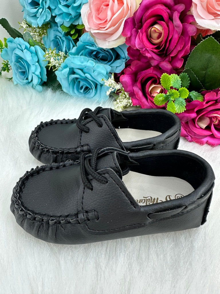 Calçado Mocassim D Milan Preto Cadarço