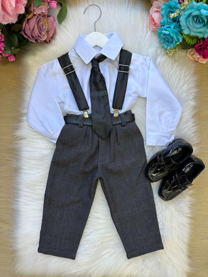 Conjunto Meninos Rafael Suspensorio Preto