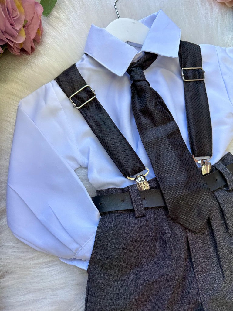 Conjunto Meninos Rafael Suspensorio Preto