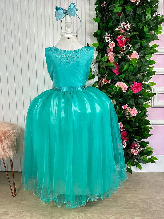 Vestido Longo Regata Verde Tiffany Estilo Elegante